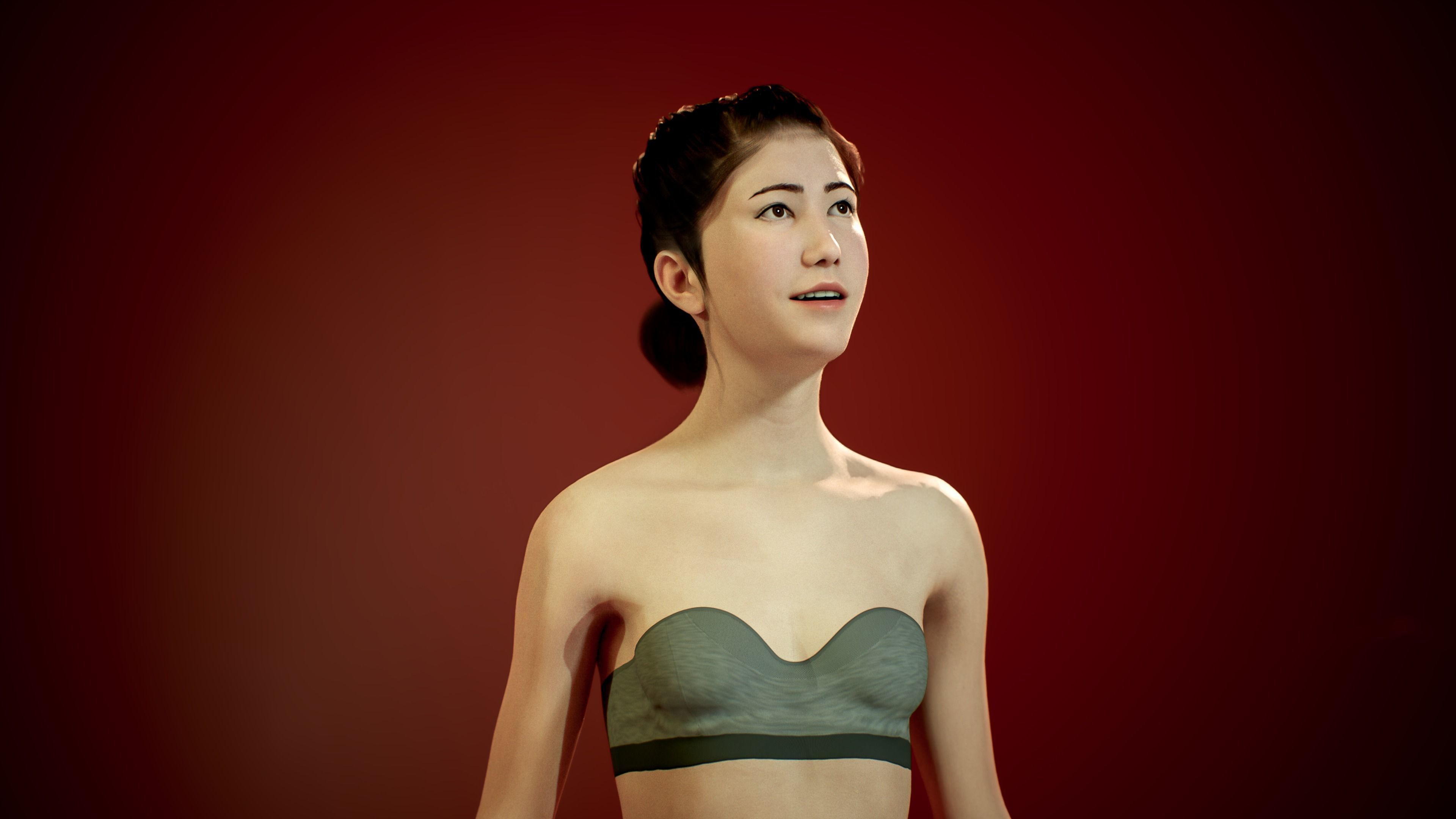 Hana - Realistic Female Character Unreal Maya with Hair 3D model_5