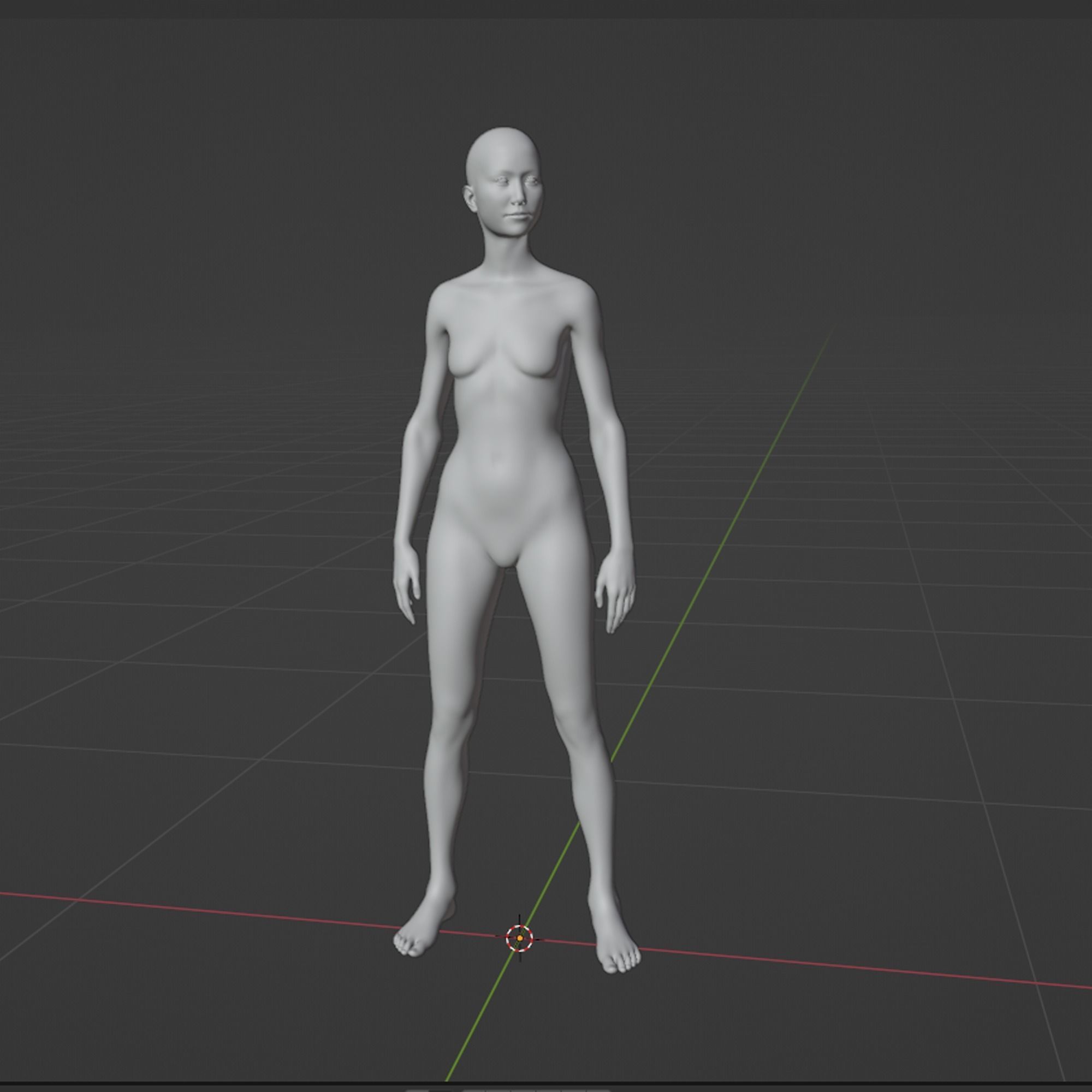 Hana - Realistic Female Character Unreal Maya with Hair 3D model_8