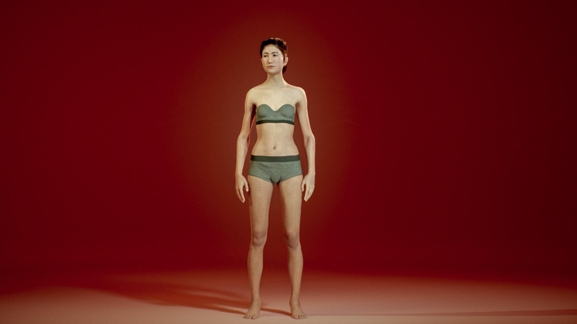 Hana - Realistic Female Character Unreal Maya with Hair 3D model_10