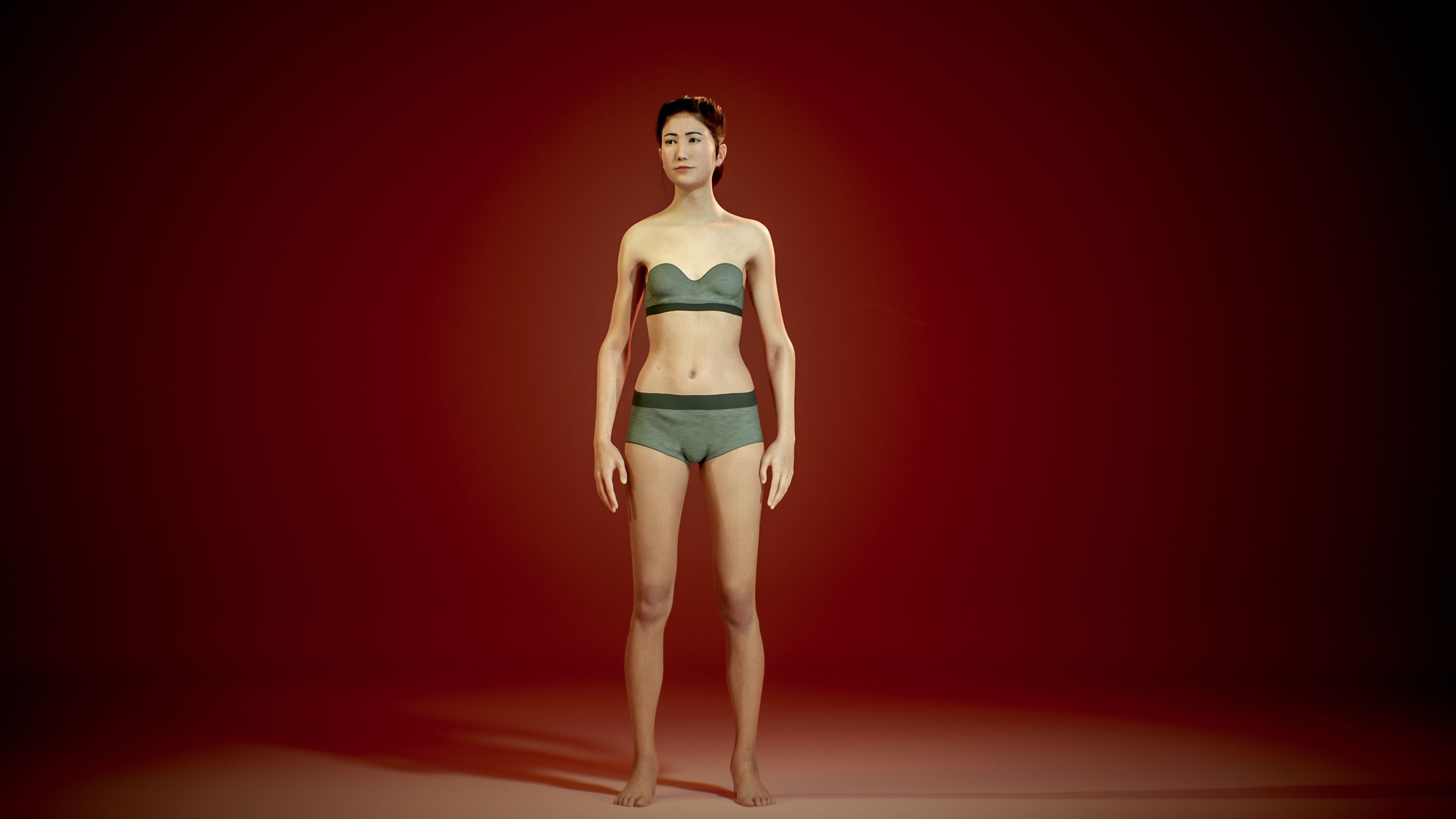 Hana - Realistic Female Character Unreal Maya with Hair 3D model_4