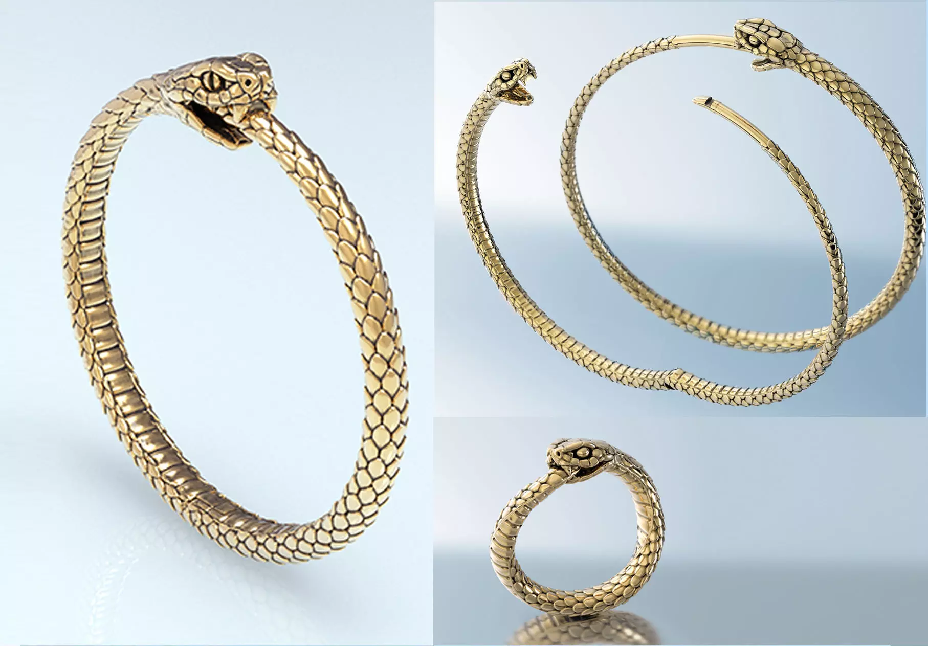 Ouroboros Snake Set 3D Model Collection_0