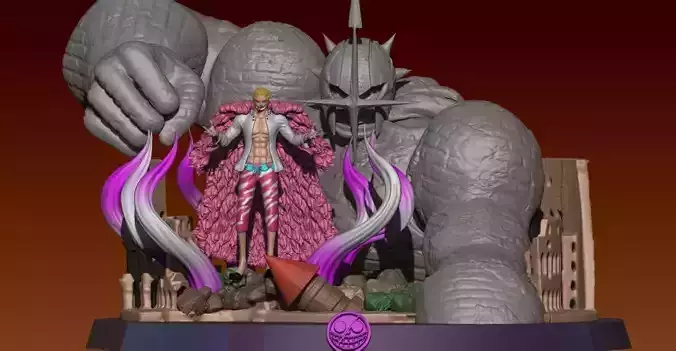DOFLAMINGO AND PICA DIAROMA - ONE PIECE - 3D PRINT  3D print model