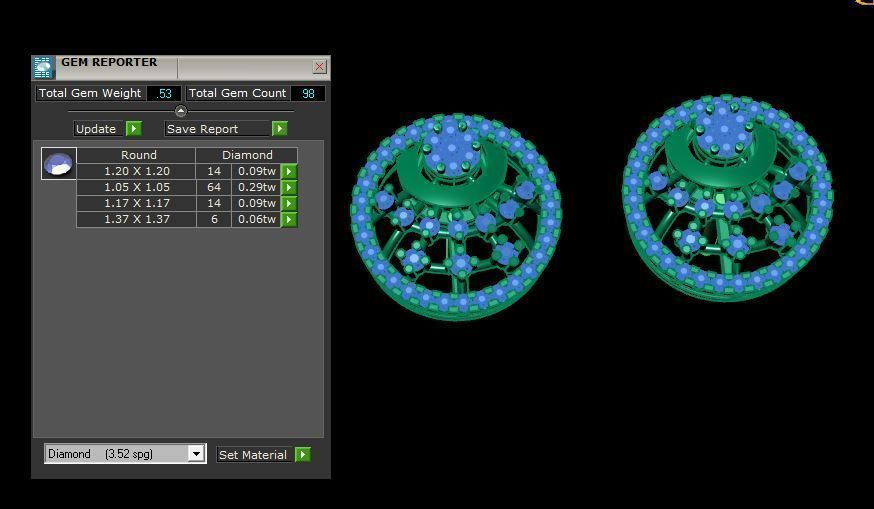 daimonds eairring 3D print model_15