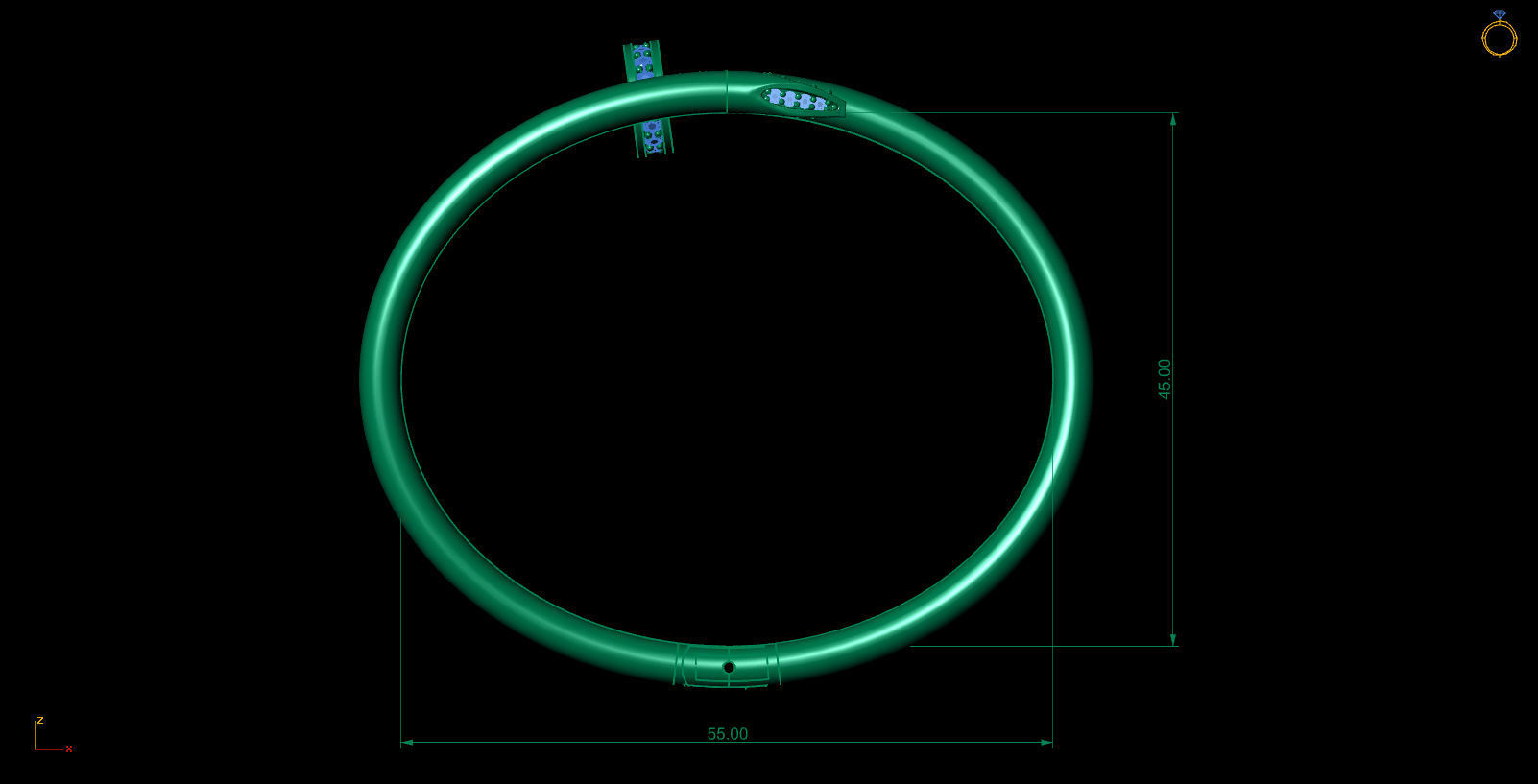 16 size bangle 3D print model_2
