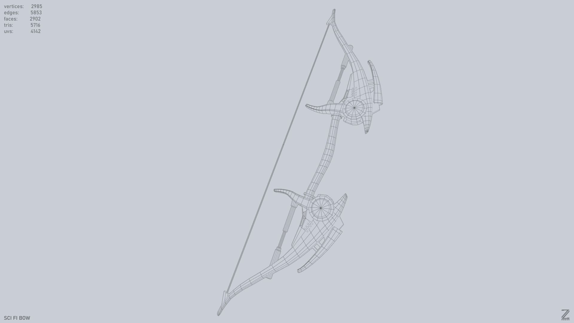 Scifi bow Low-poly 3D model_14