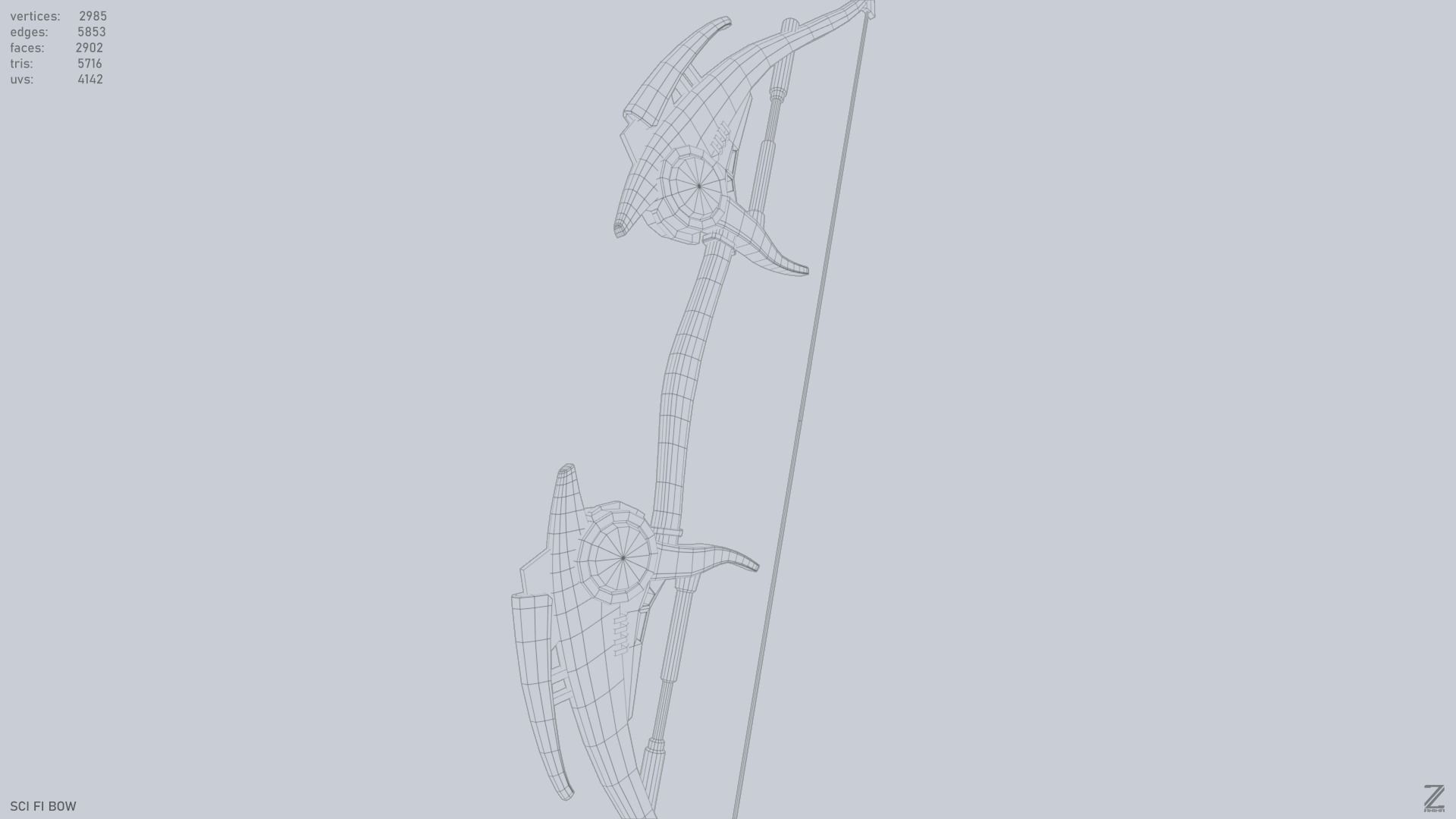 Scifi bow Low-poly 3D model_12