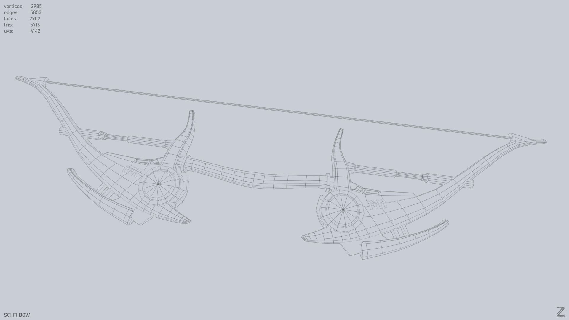 Scifi bow Low-poly 3D model_8