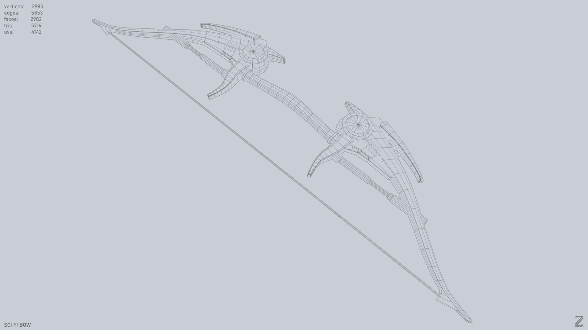 Scifi bow Low-poly 3D model_10