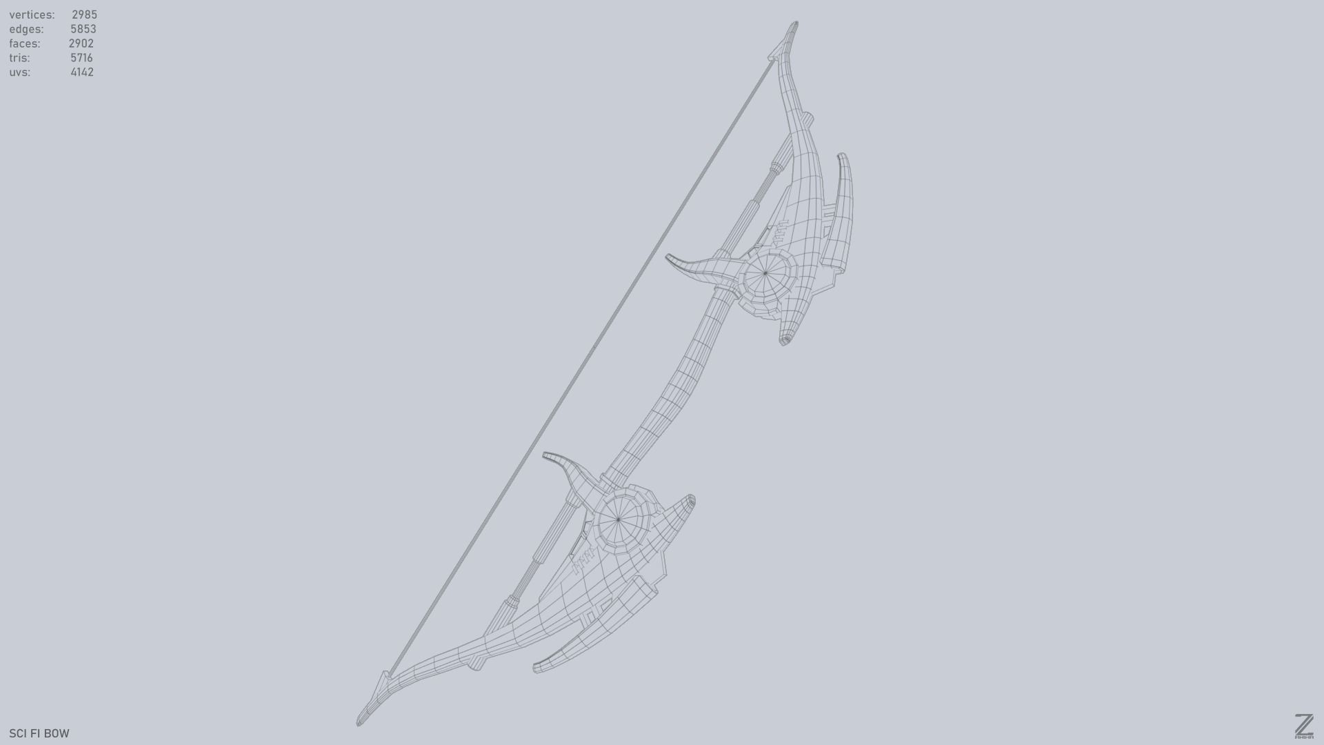 Scifi bow Low-poly 3D model_9