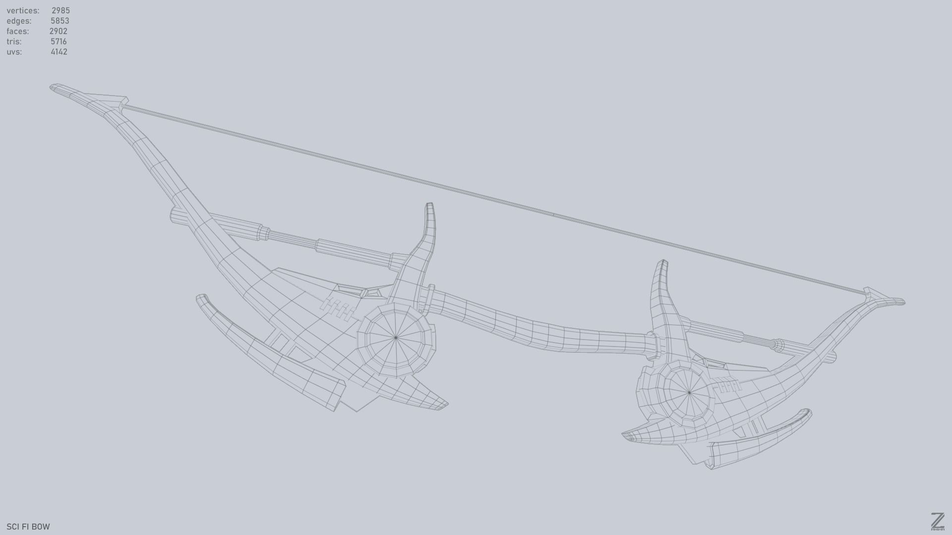 Scifi bow Low-poly 3D model_13