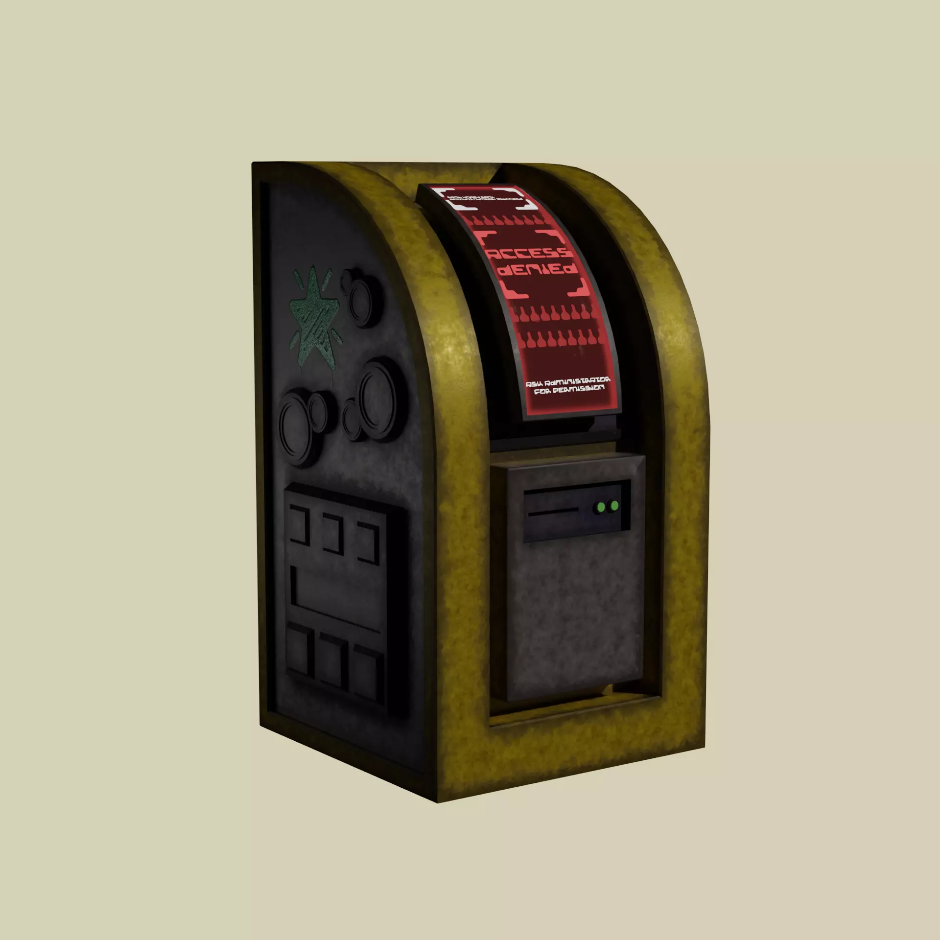 SciFi Cyberpunk Bank Terminal 3D model_0