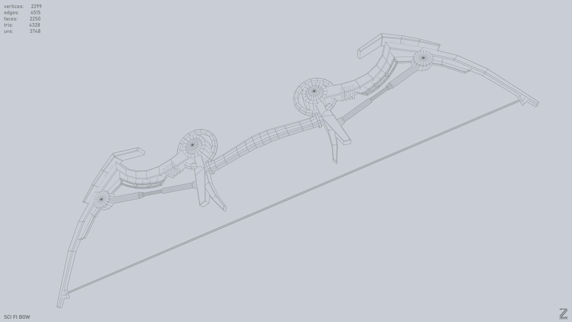 Scifi bow Low-poly 3D model_13