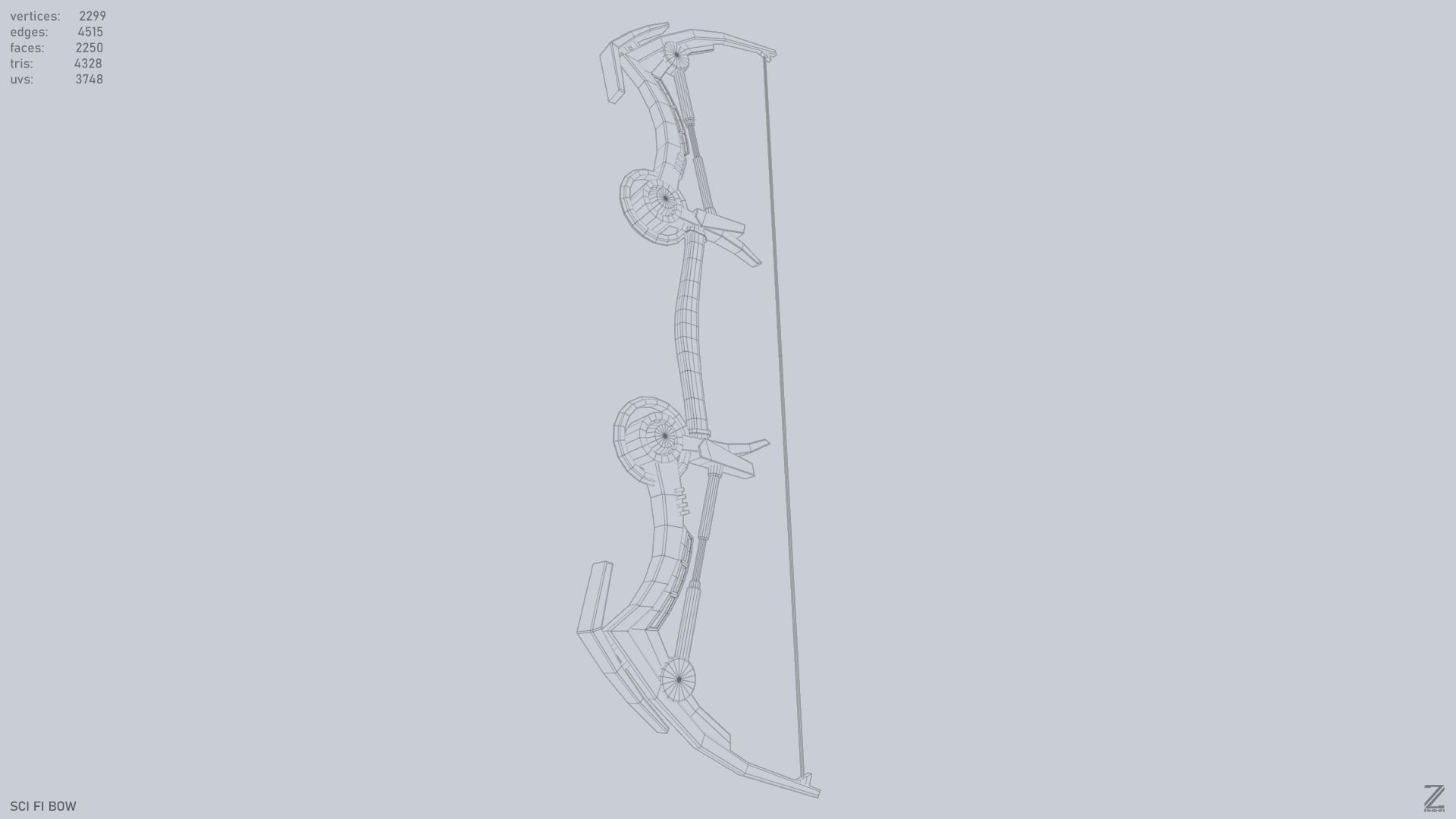 Scifi bow Low-poly 3D model_14
