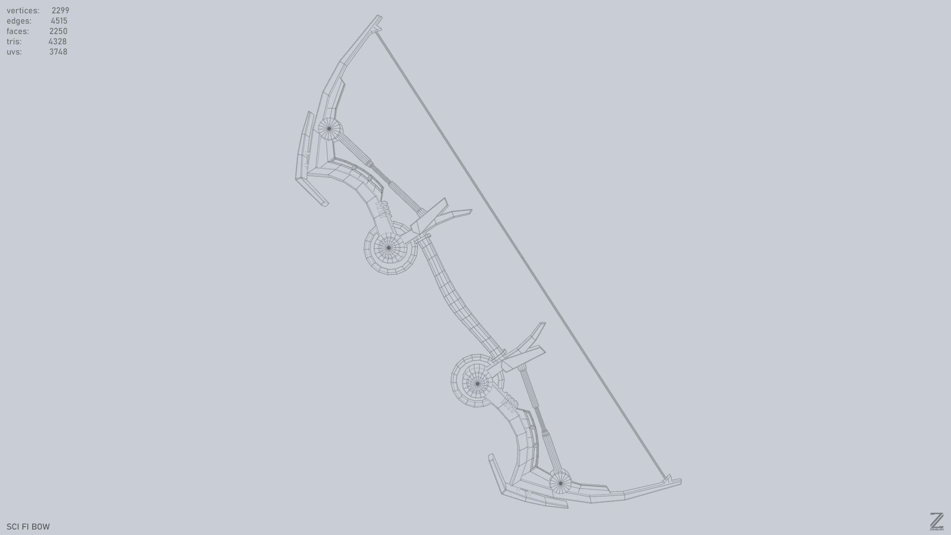 Scifi bow Low-poly 3D model_9