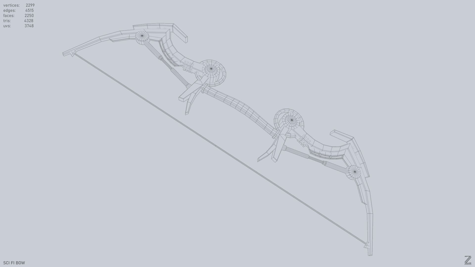 Scifi bow Low-poly 3D model_12