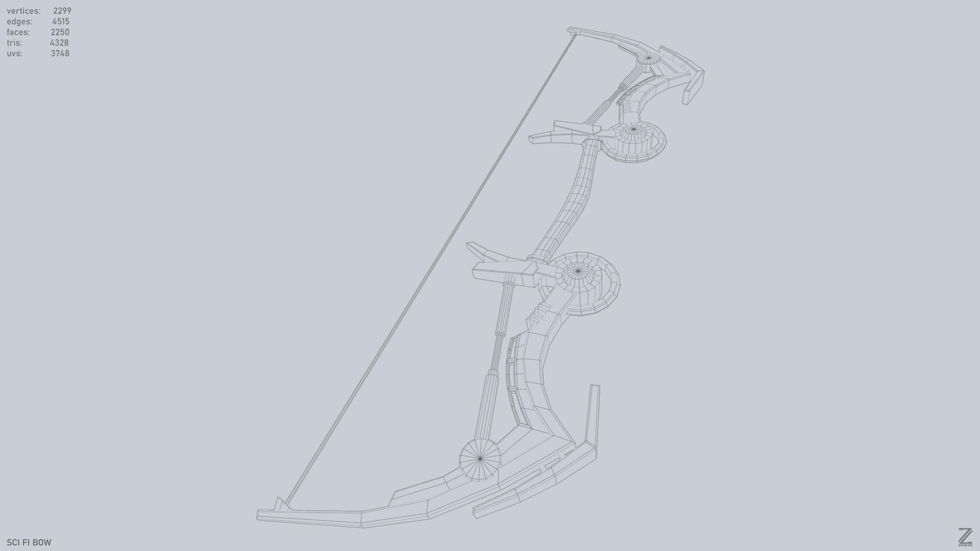 Scifi bow Low-poly 3D model_11