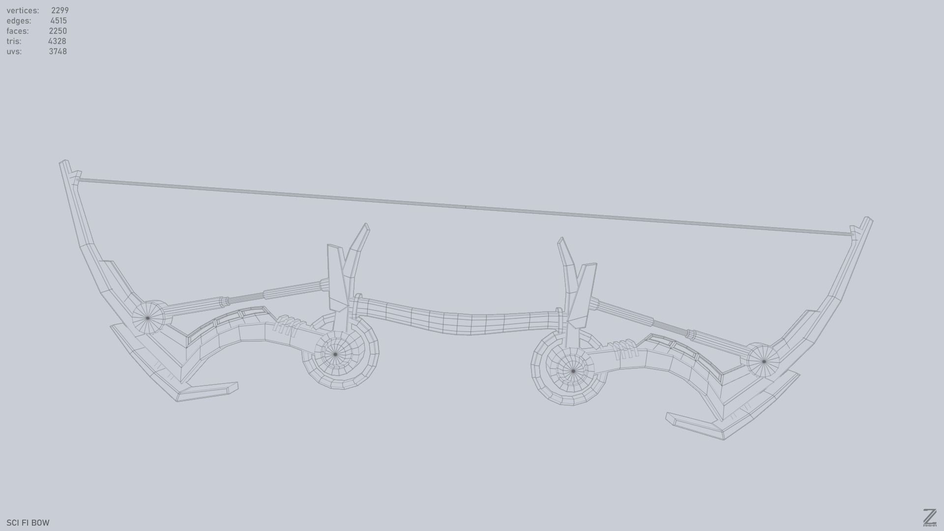 Scifi bow Low-poly 3D model_10