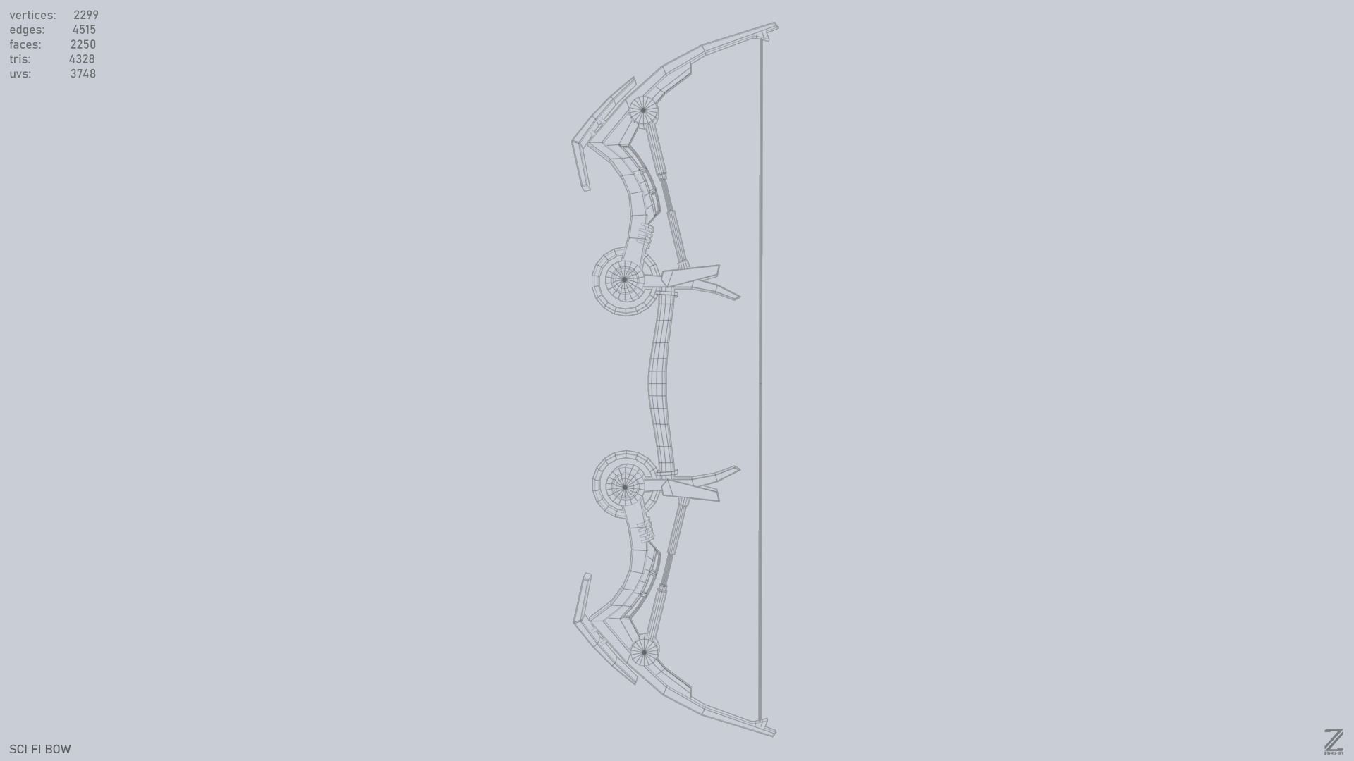 Scifi bow Low-poly 3D model_8