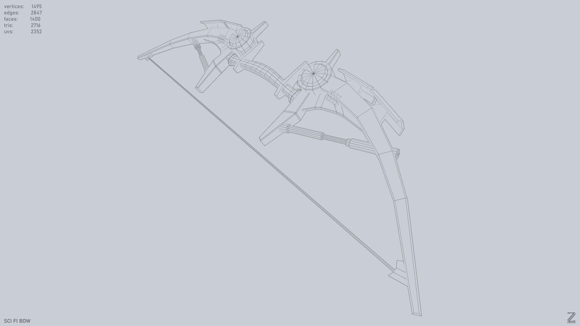Scifi bow Low-poly 3D model_13