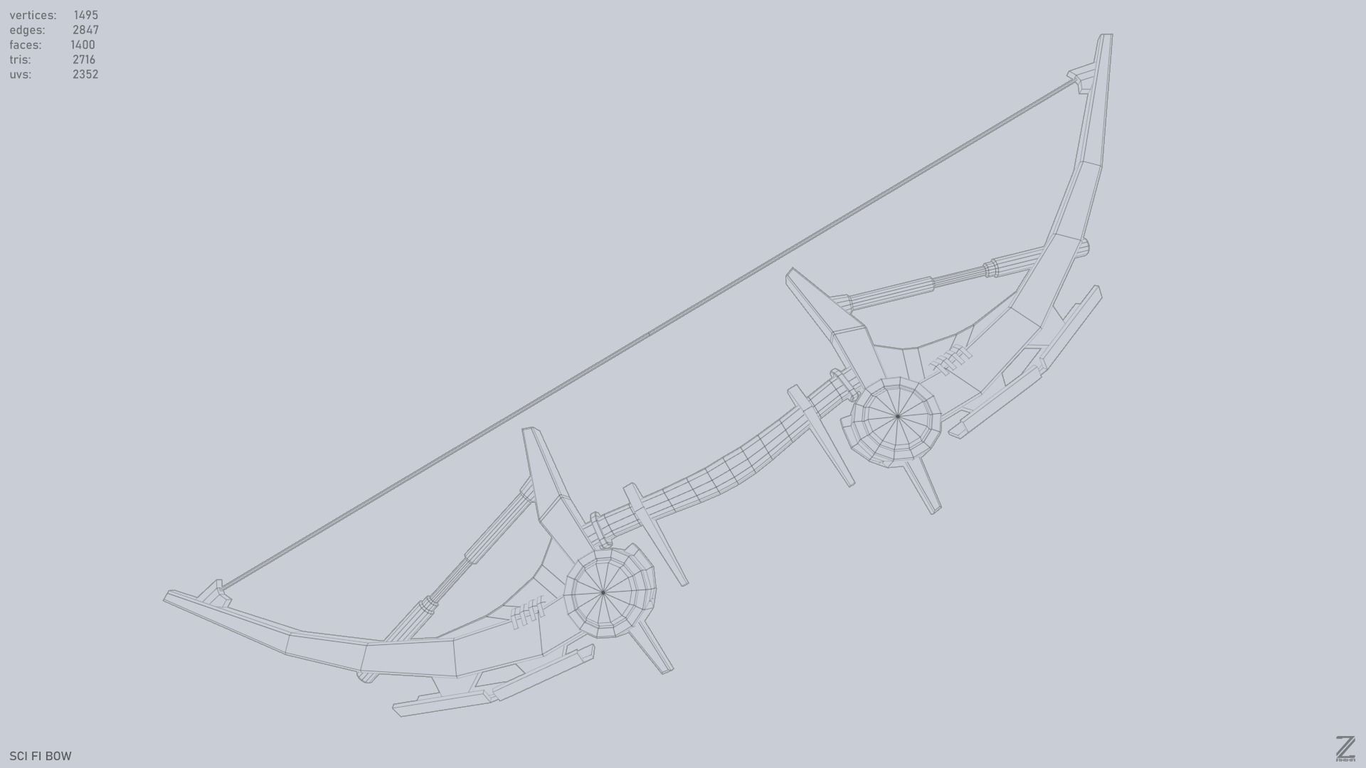 Scifi bow Low-poly 3D model_11