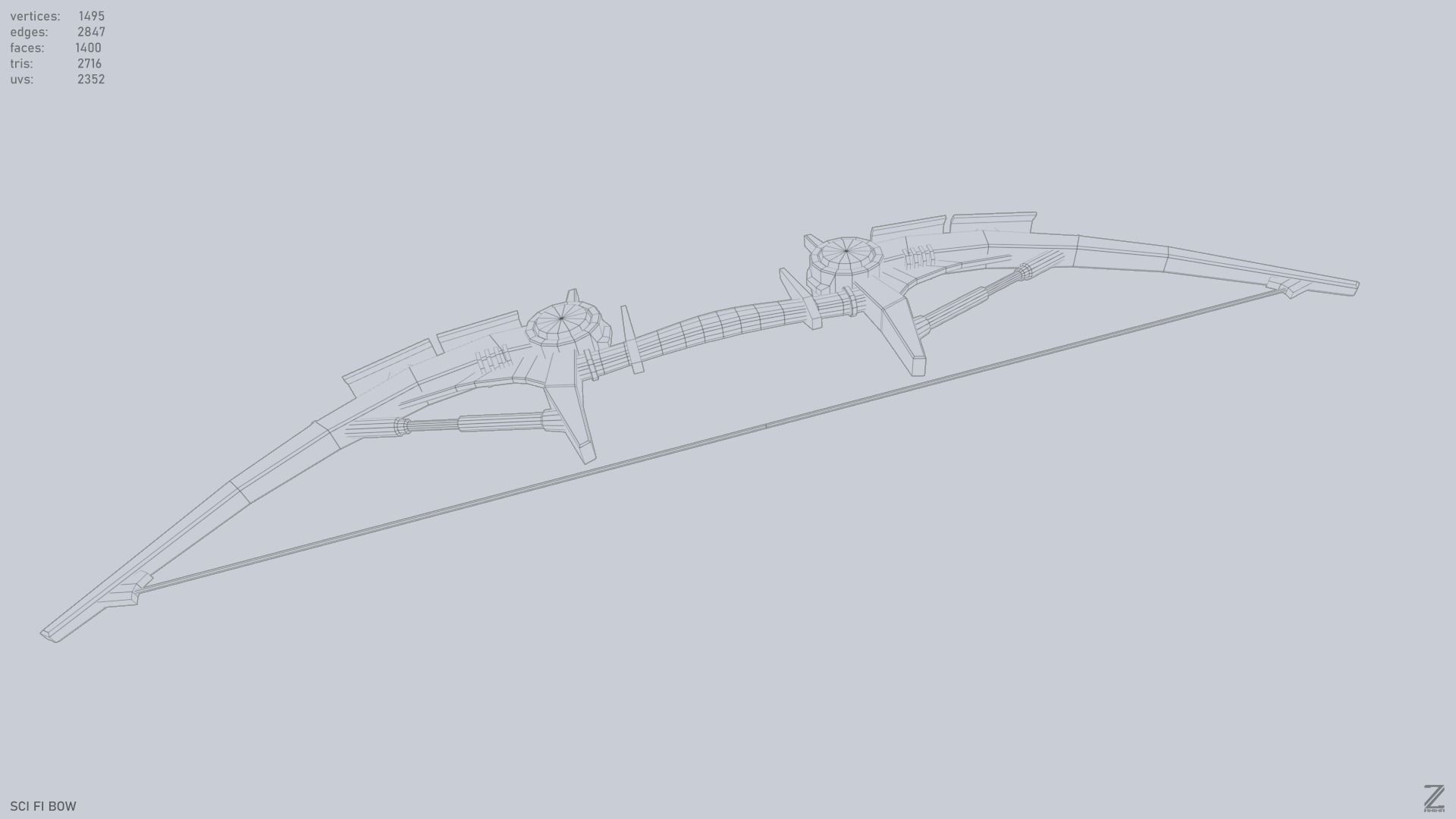 Scifi bow Low-poly 3D model_14