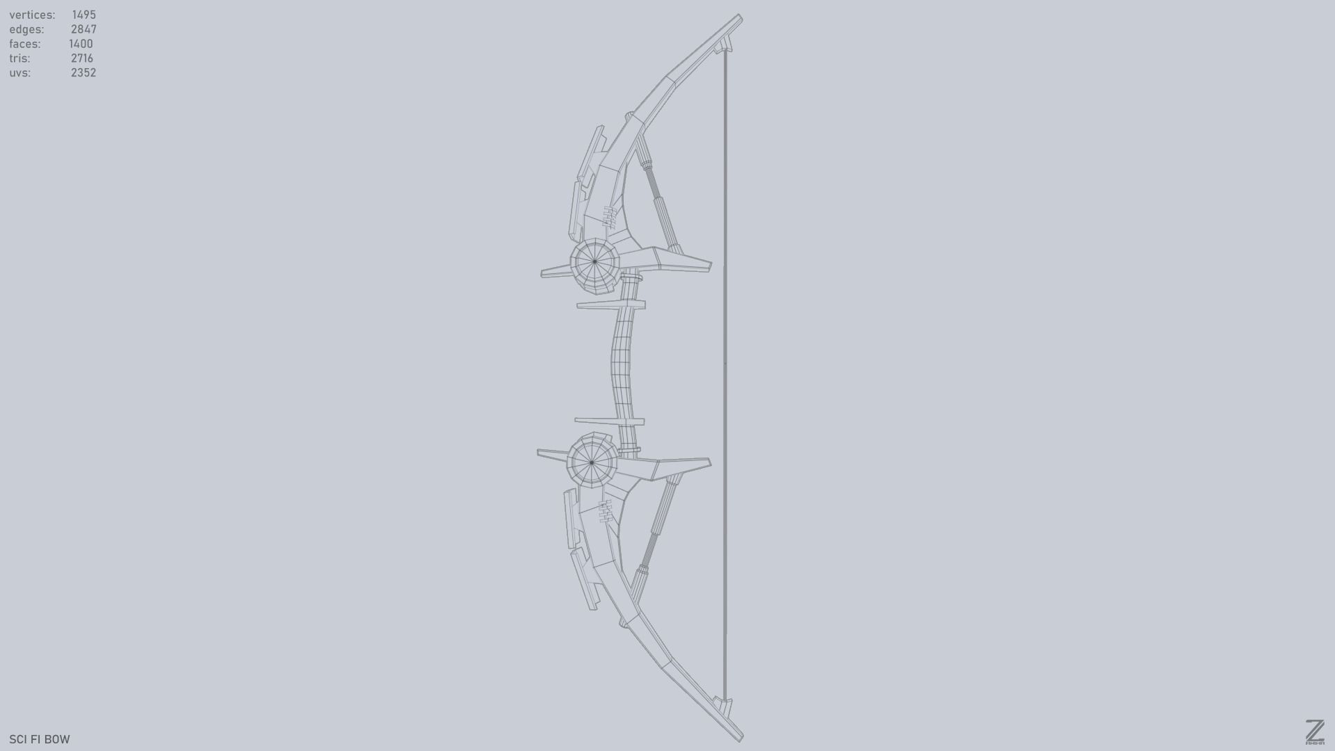 Scifi bow Low-poly 3D model_8