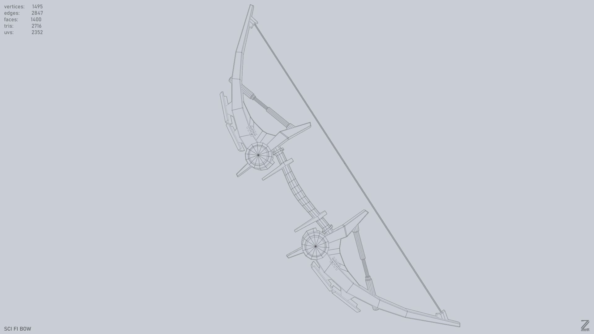 Scifi bow Low-poly 3D model_9