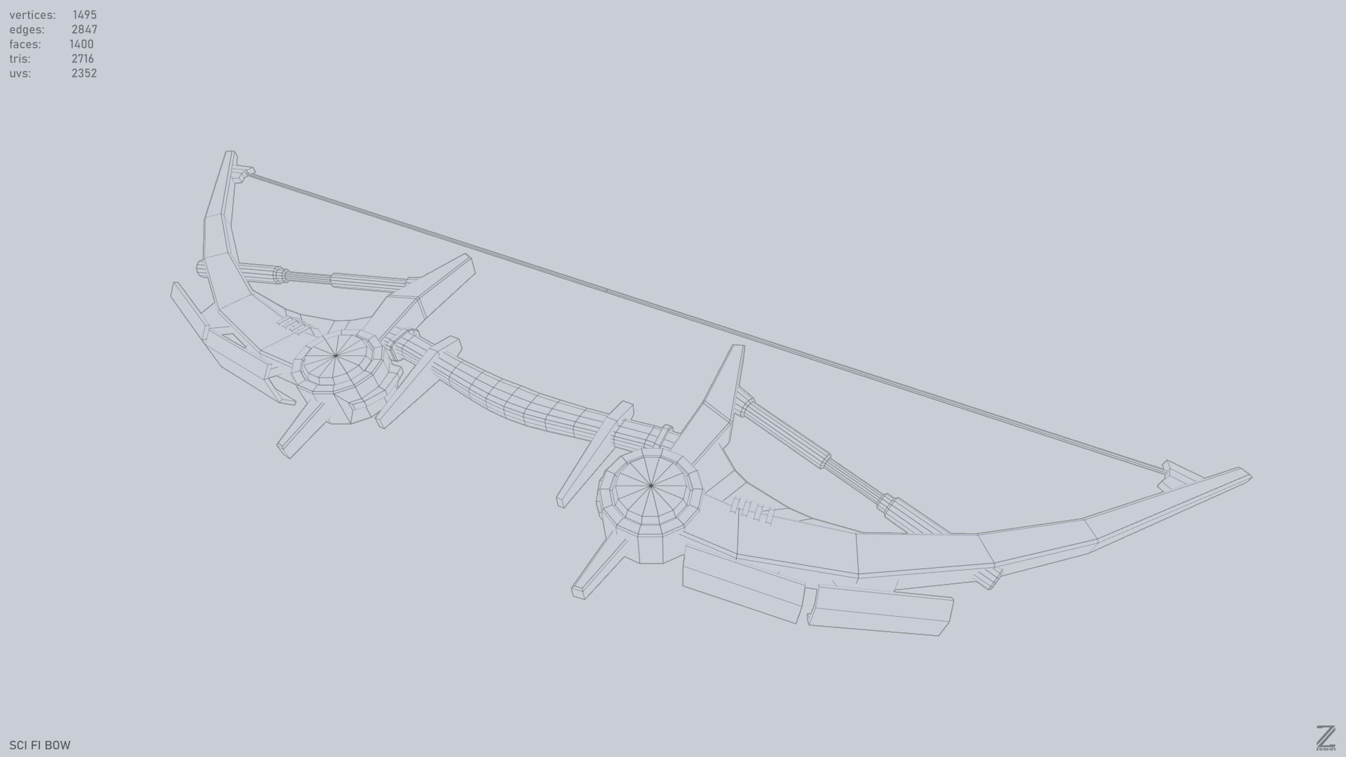 Scifi bow Low-poly 3D model_10