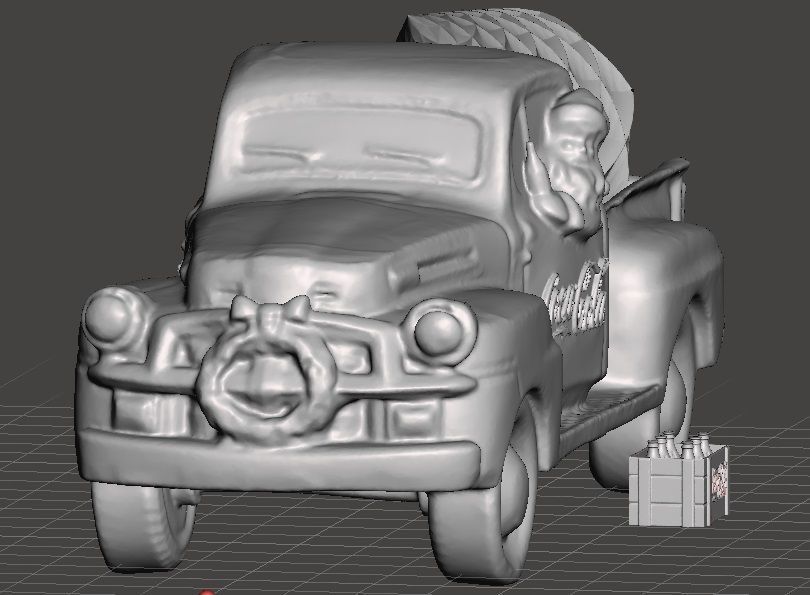 coka cola santa pick up truck 3D print model_1