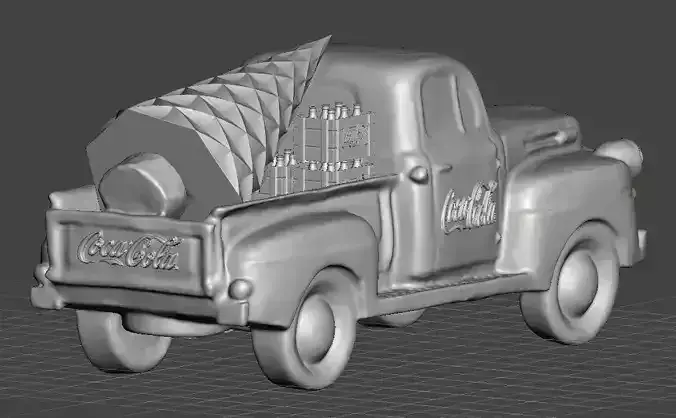 coka cola santa pick up truck 3D print model