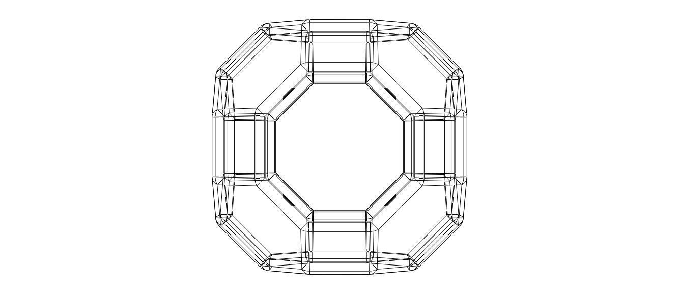 Wireframe Shape Truncated Cuboctahedron 3D print model_32