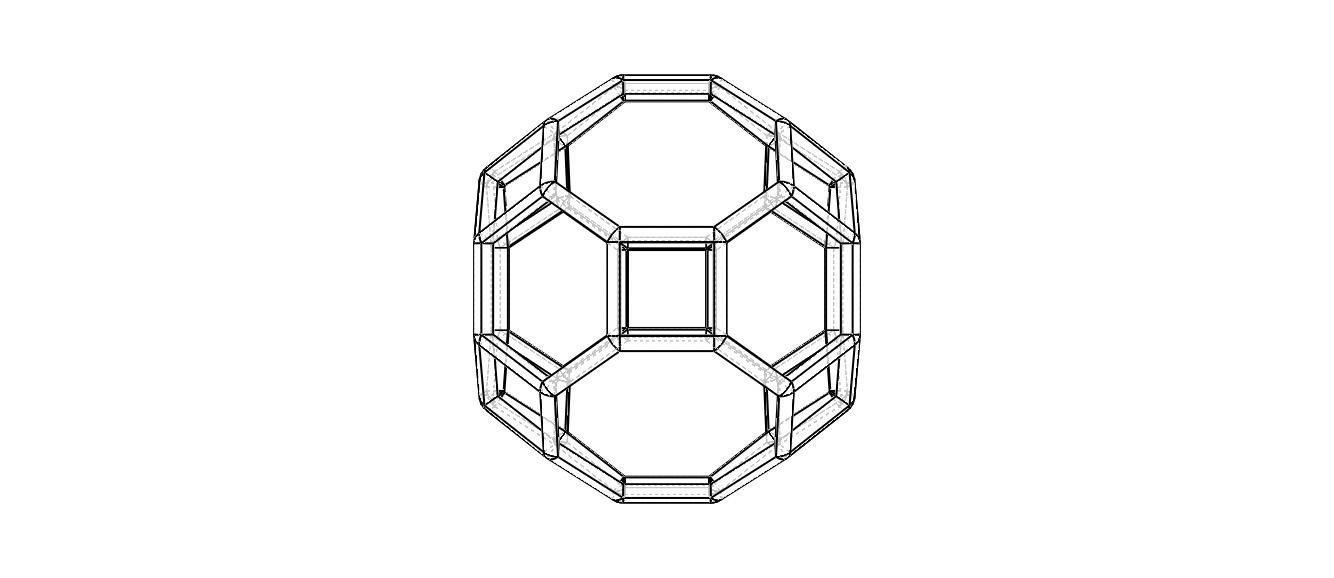 Wireframe Shape Truncated Cuboctahedron 3D print model_27