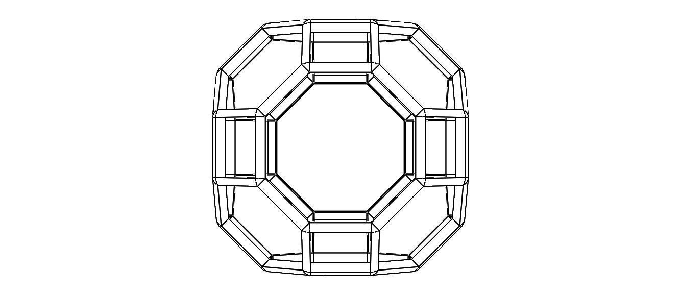 Wireframe Shape Truncated Cuboctahedron 3D print model_30
