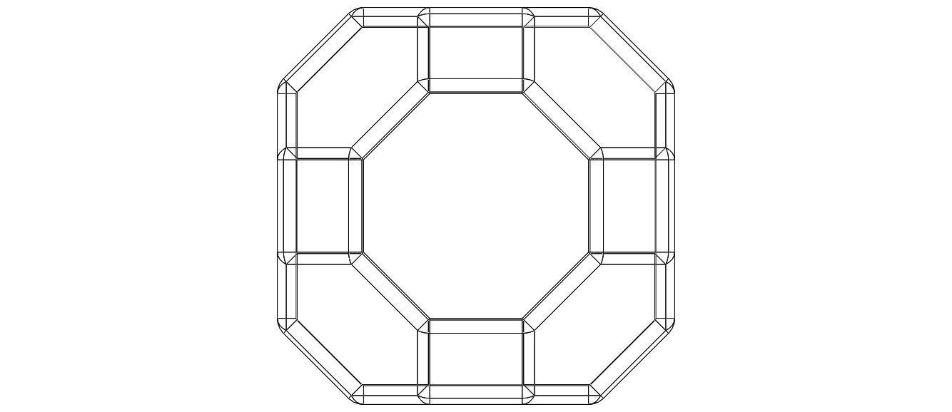 Wireframe Shape Truncated Cuboctahedron 3D print model_40