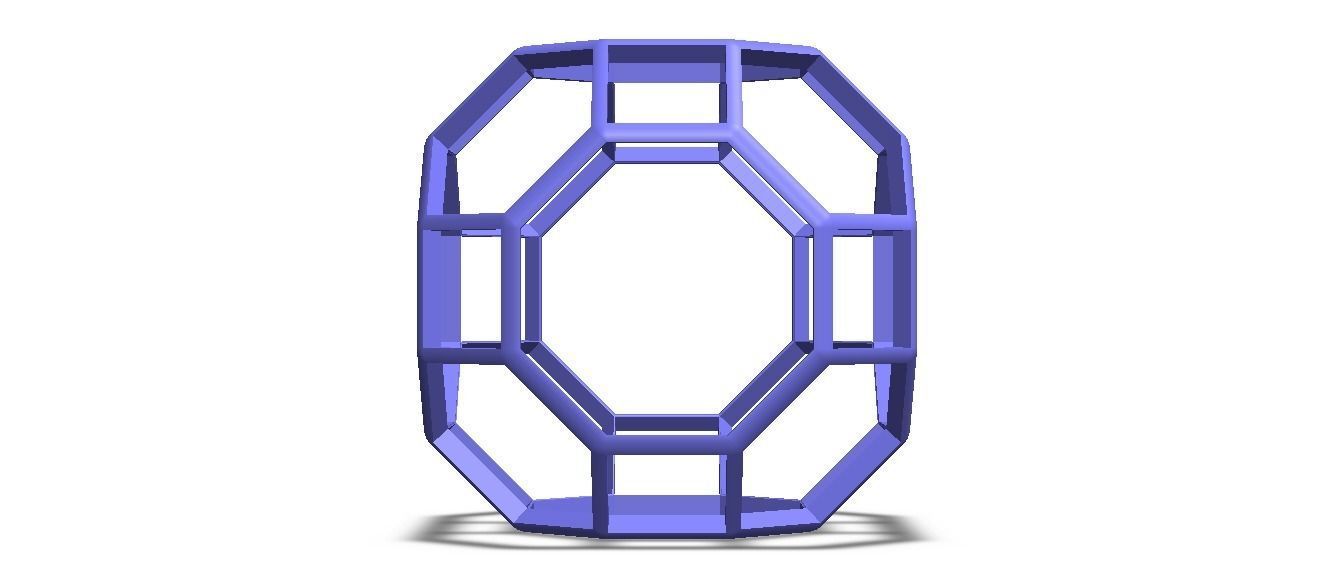 Wireframe Shape Truncated Cuboctahedron 3D print model_25