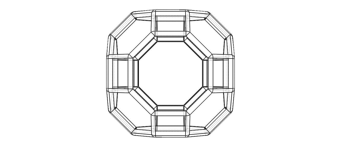 Wireframe Shape Truncated Cuboctahedron 3D print model_31