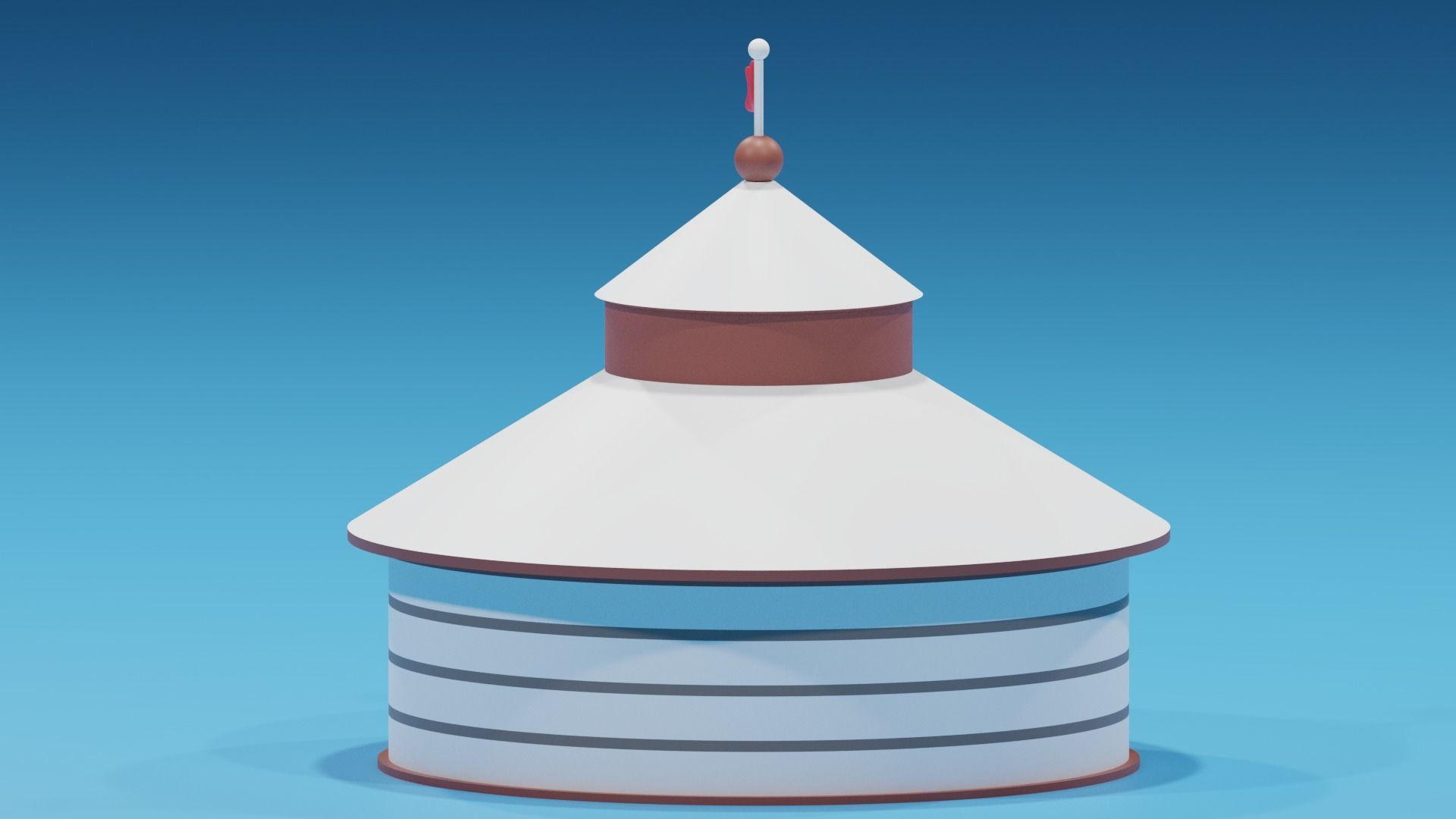 Cartoon Mongolian Yurt 1 3D model_4