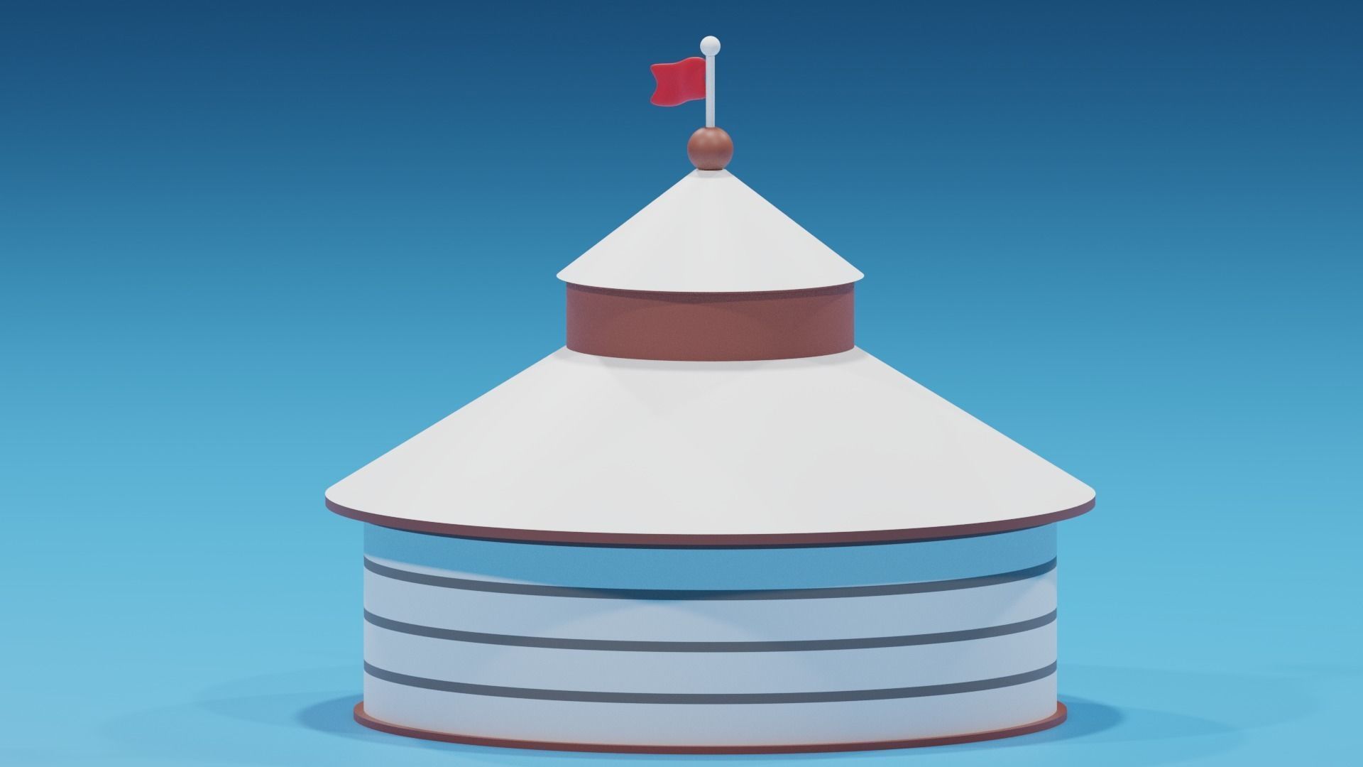 Cartoon Mongolian Yurt 1 3D model_5