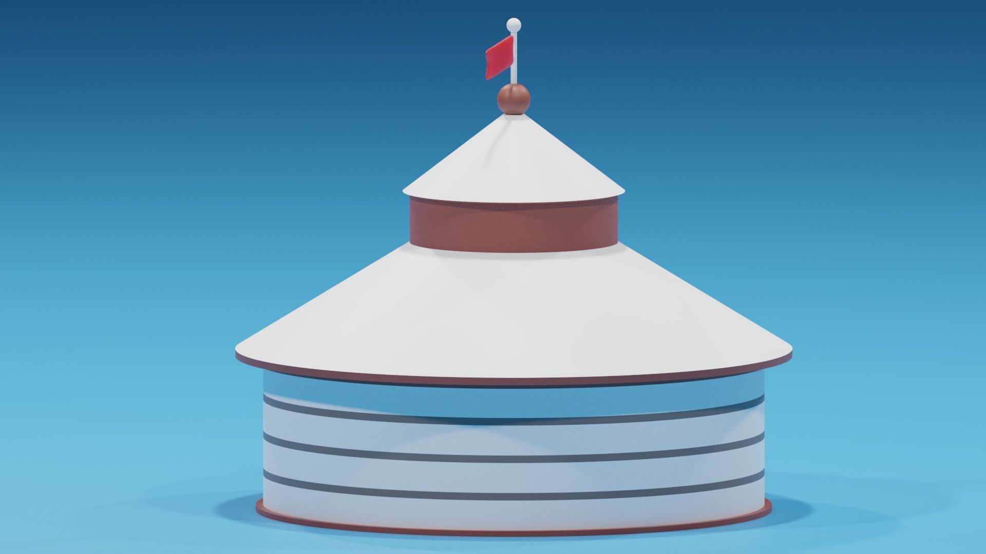 Cartoon Mongolian Yurt 1 3D model_9