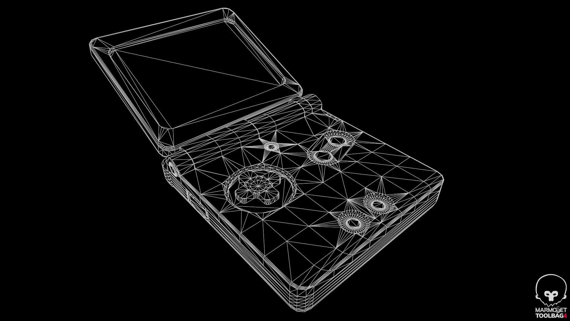 Portable Game Console Low-poly 3D model_10