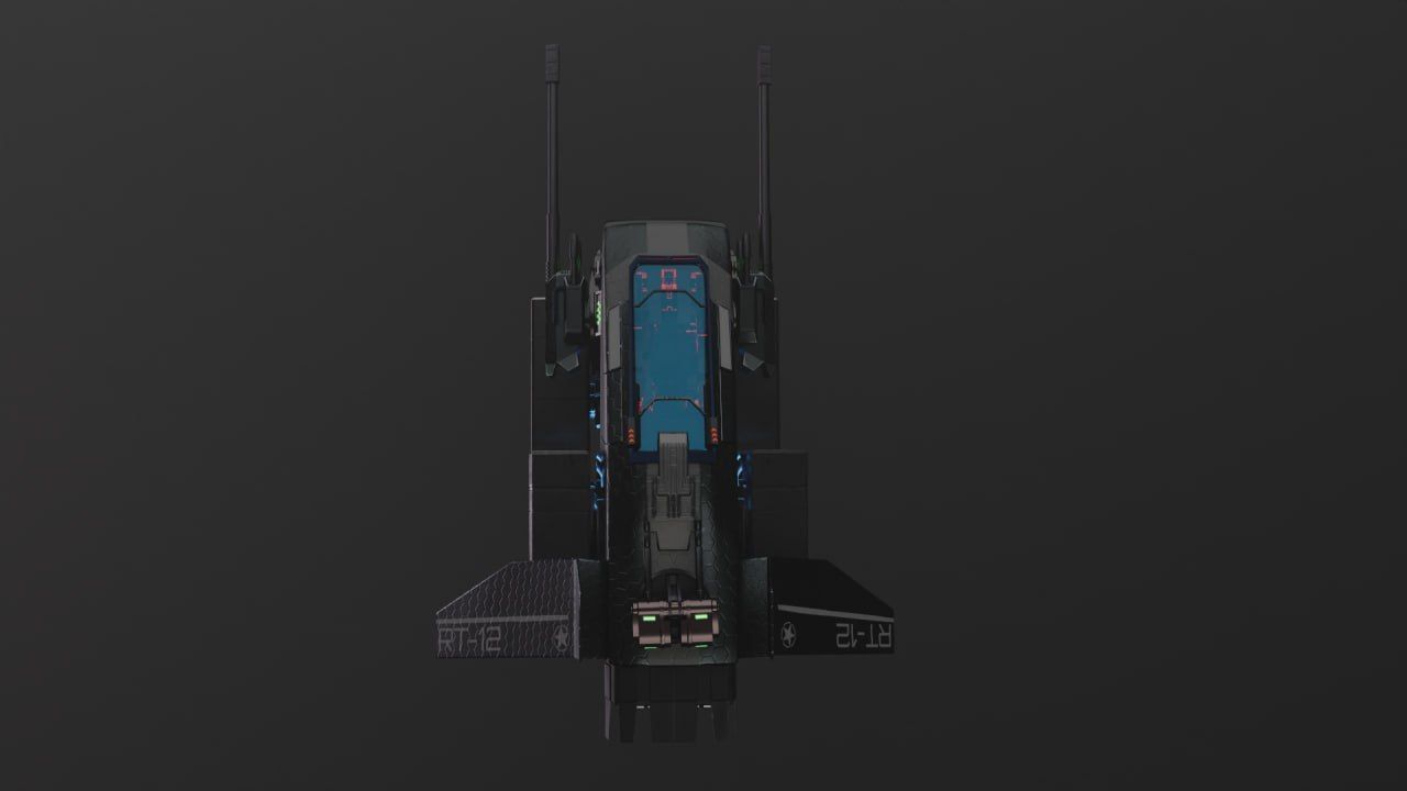 A Spaceship Created with Love in Blender Low-poly 3D model_5