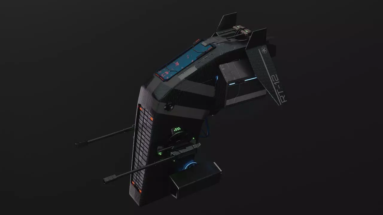 A Spaceship Created with Love in Blender Low-poly 3D model_0