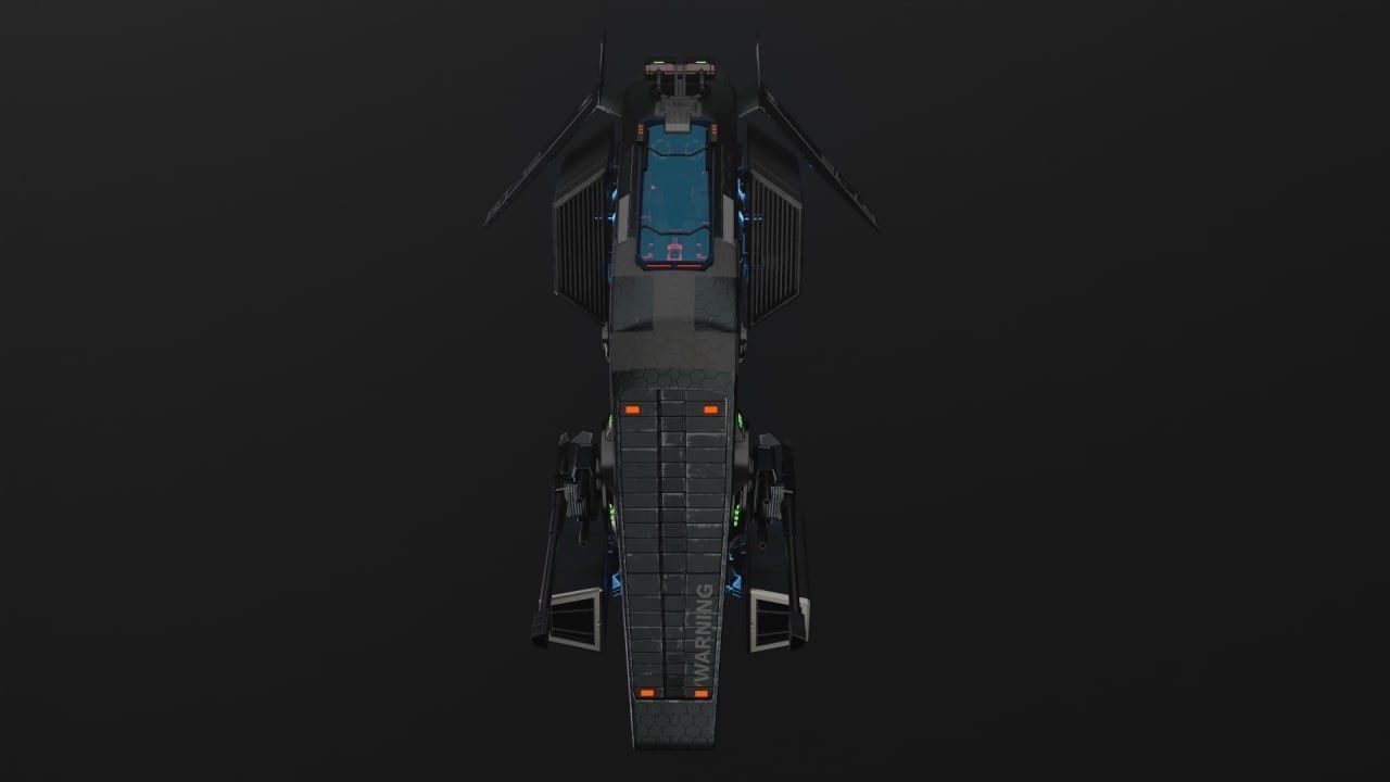 A Spaceship Created with Love in Blender Low-poly 3D model_4