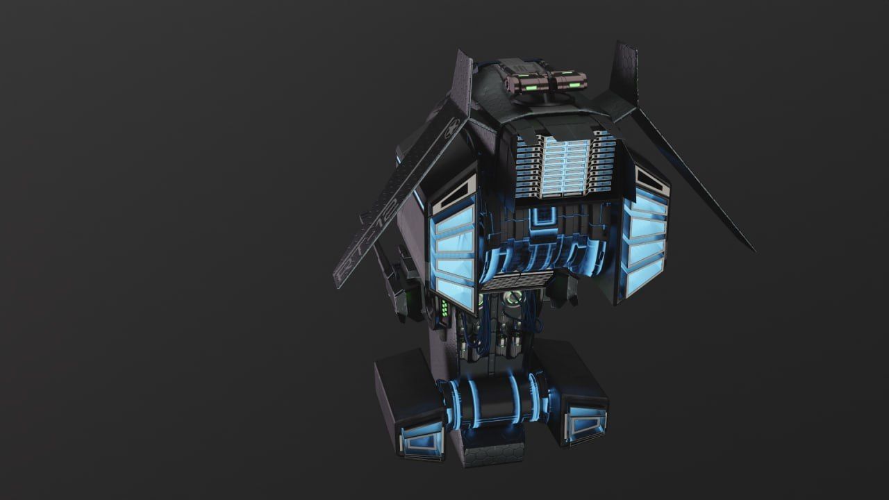 A Spaceship Created with Love in Blender Low-poly 3D model_6