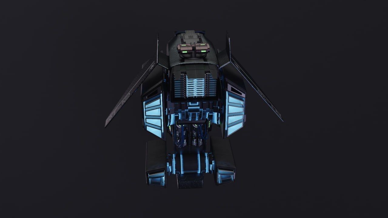 A Spaceship Created with Love in Blender Low-poly 3D model_3