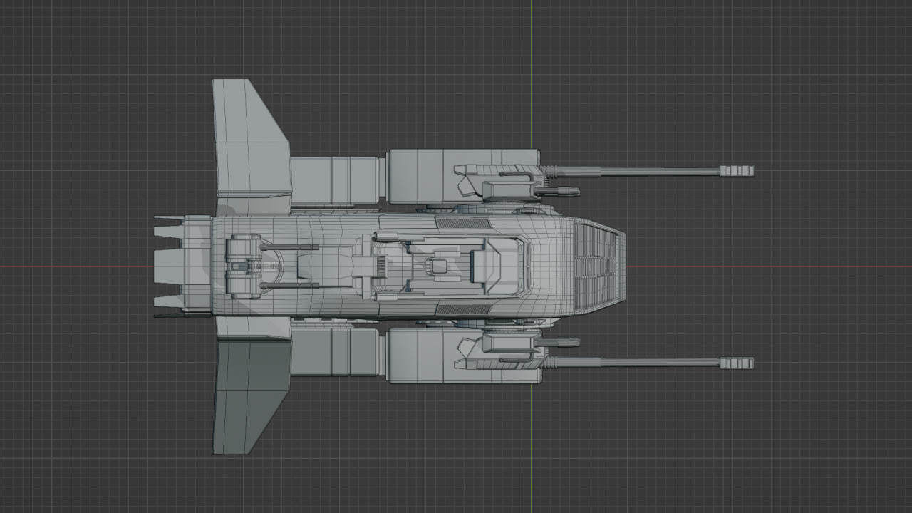 A Spaceship Created with Love in Blender Low-poly 3D model_11