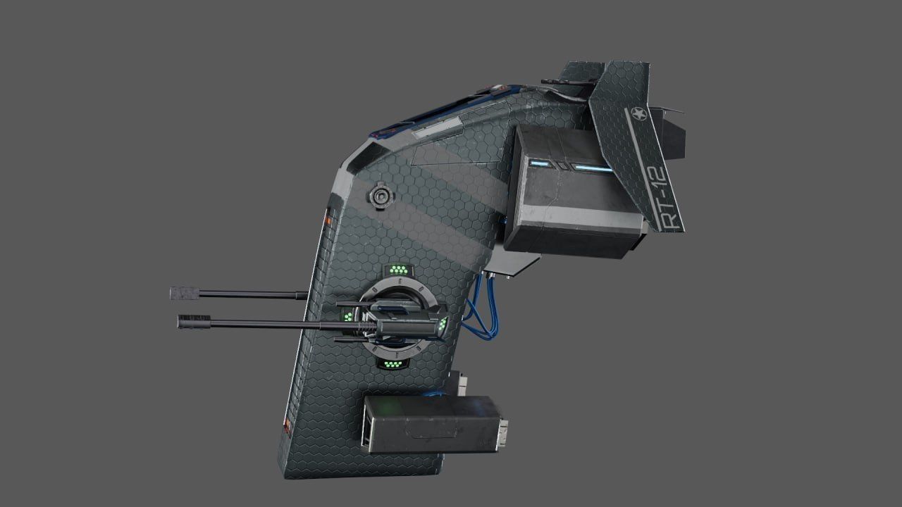 A Spaceship Created with Love in Blender Low-poly 3D model_7