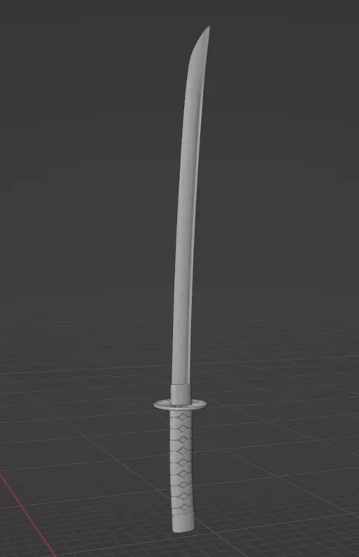 Katana blade with no textures 3D model_0