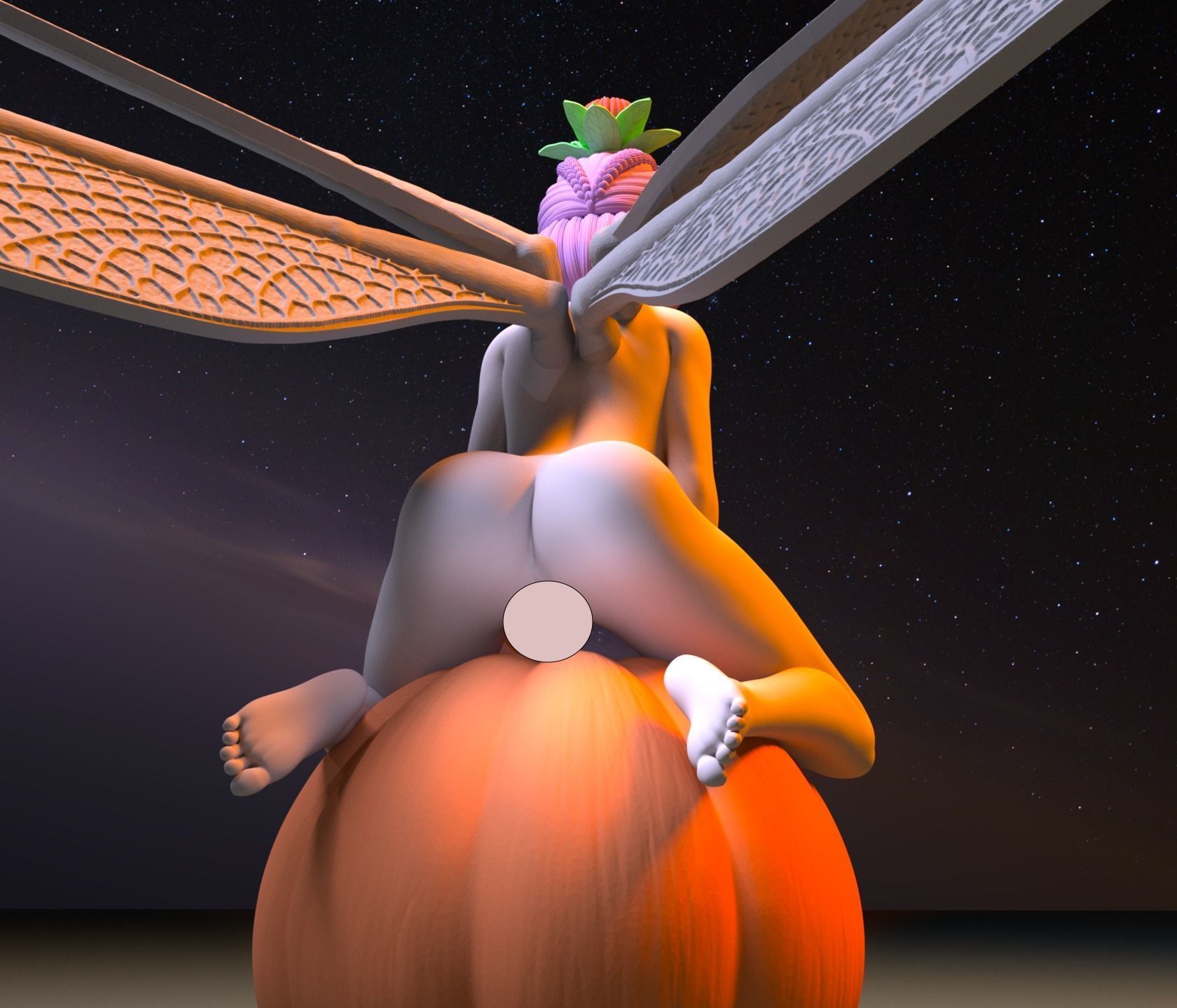 CUTIE DRAGONFLY PRINCESS ON HALLOWEEN 3D print model_6