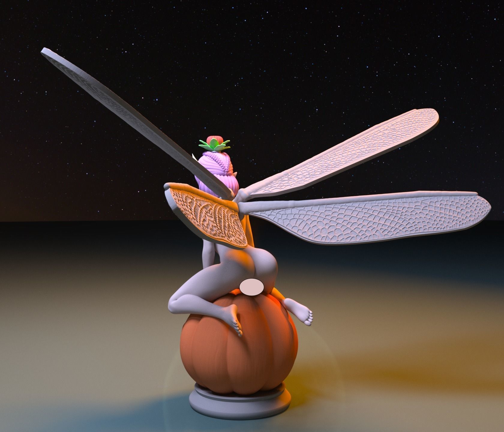 CUTIE DRAGONFLY PRINCESS ON HALLOWEEN 3D print model_3